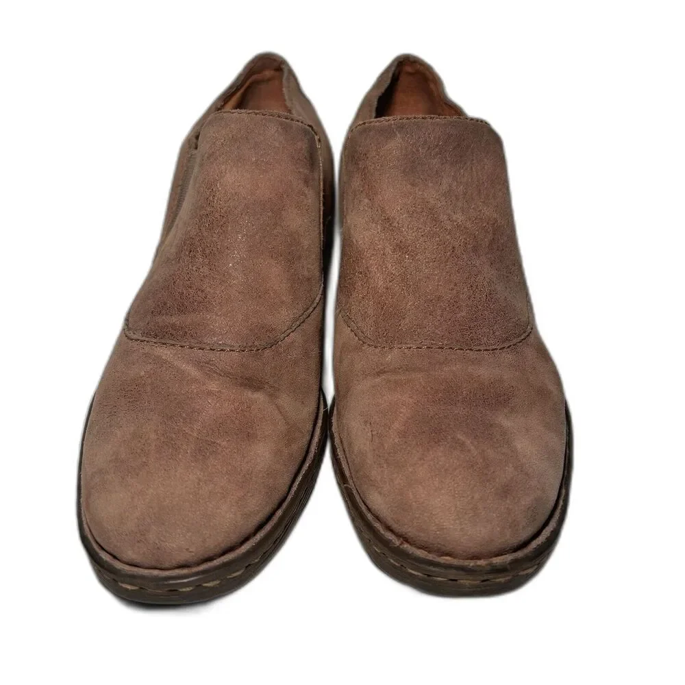 BORN Lawren Brown Women's Leather Slip On Shoes/Shooties W22411 Size 10M EU40